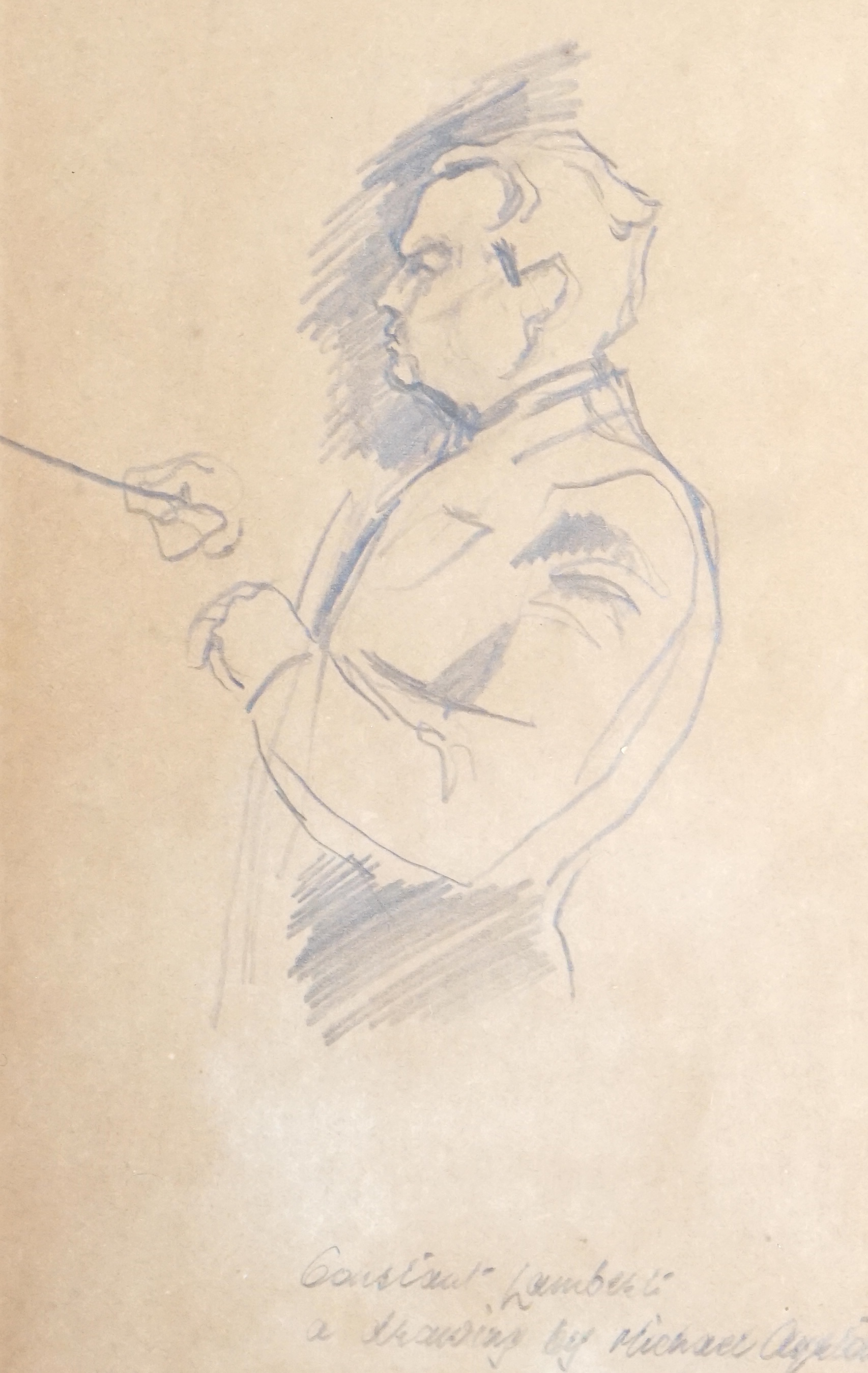 Michael Ayrton (British, 1921-1975), Portrait of the composer and conductor Constant Lambert, pencil on paper, 18 x 11cm